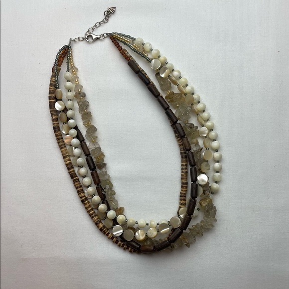 Silpada multi-strand necklace in neutral colors - Picture 2 of 5